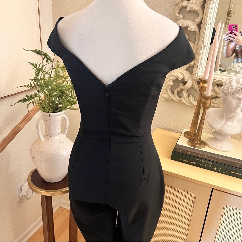 HOUSE OF CB Black Bella Jumpsuit Off The Shoulder Size Small - Picture 4 of 12